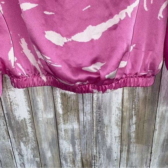 Pants Store Tyche Pink Satin Blouse - Picture 4 of 7